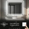 Miroir avec LED Illumination Salle de Bain - Bella, 70x70 cm, Miroir Mural Avec Éclairage, Blanc Froid 7000K