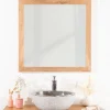 Miroir carré en teck massif 70 cm