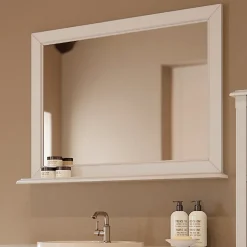 Miroir 94cm blanc avec tablette - Boho