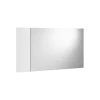 Miroir Coriando, Miroir d'entrée décoratif, Article d'ameublement mural avec profil latéral, 110x3h60 cm, Blanc