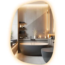 Miroir décoratif LED Wallfluent 49 x 34 cm design lumière chaude
