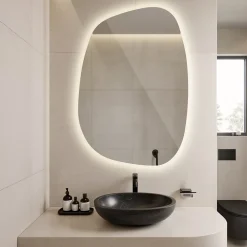 Miroir décoratif LED Wallfluent 49 x 34 cm design lumière chaude