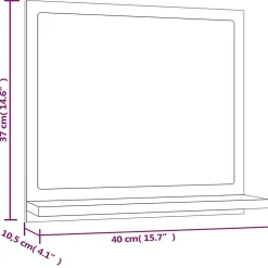 Miroir de bain 40 x 10,5 bois beige Helloshop26