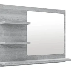Miroir de bain 60 x 10,5 bois gris Helloshop26