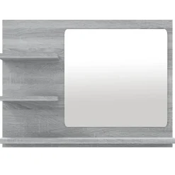 Miroir de bain 60 x 10,5 bois gris Helloshop26