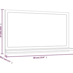 Miroir de bain 60 x 10,5 bois marron Helloshop26