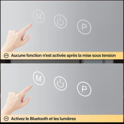 Miroir de Maquillage Éclairage LED Sirhona 50x47x9cm cm + Support de Téléphone + Loupe 10x + Port USB + Température Tricolore