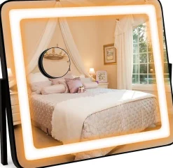 Miroir de Maquillage LED avec Couleur et Luminosité Réglables Miroir de Détail 5X écran Tactile Inclus