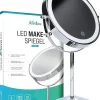 Miroir De Maquillage Lumineux LED Rechargeable Chrome, grossissement 1-10x