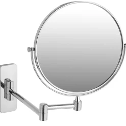 Miroir de maquillage Rond double face Grossissant argent