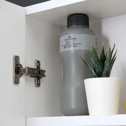 Miroir De Rangement Blanc À Deux Portes Avec Compartiment Inférieur Ouvert