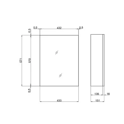Miroir De Rangement Mural À Une Porte Avec Tablette Interne En Verre