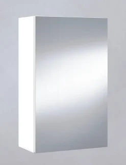 Miroir de salle de bain avec rangements 1 porte en blanc brillant, hauteur 65 x largeur 40 x profondeur 21 cm