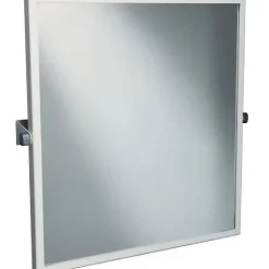 Miroir de salle de bain basculant PMR normes handicapé SANINDUSA 60x65 blanc