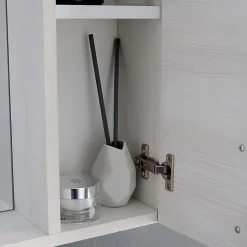 Miroir De Salle De Bain En Chêne Blanc Avec Lumière Led