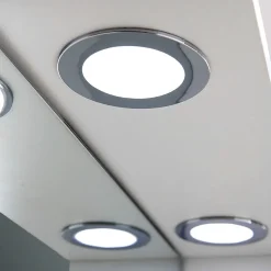 Miroir De Salle De Bain Inglesina Blanc Avec Tablette Inférieure, Unité Murale Droite Et Spot Led