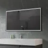 Miroir de salle de bain LED 90x60cm anti buée, luminosité variable avec cadre en aluminium noir LuxuryBain