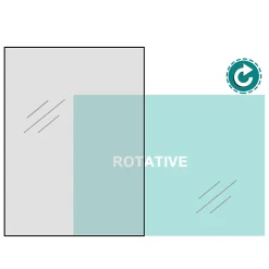 Miroir de salle de bain LED 100x60 cm rétro-éclairé sans cadre avec anti-buée + mémoire + dimmable, AICA SANITAIRE