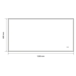 Miroir de salle de bain LED 120x60cm anti buée, luminosité variable avec cadre en aluminium noir LuxuryBain
