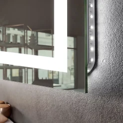 Miroir de Salle de Bain LED - Bella, 120x90 cm, LED Lumineux Miroir, Blanc Froid 7000K, Interrupteur Tactile
