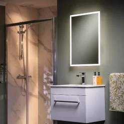 Miroir de salle de bain lumineux LED sur batterie rechargeable Verve rectangulaire H.70 x l.50 cm Sensio