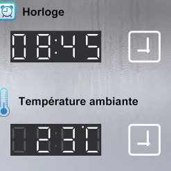 Miroir de salle de bain led bluetooth, 140x80cm Anti-buée, 3x Loupe, 3 couleurs de lumière, AICA SANITAIRE