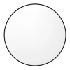 Miroir de salle de bain lumineux rond anti buée avec contour noir - D60 cm - PEONIA