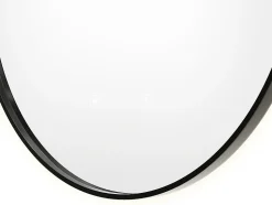 Miroir de salle de bain lumineux rond anti buée avec contour noir - D60 cm - PEONIA