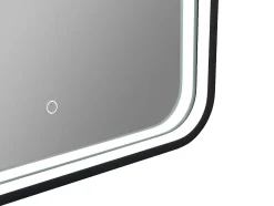 Miroir de salle de bain lumineux en arche anti-buée avec bouton tactile - Contour noir mat - 50 x 90 cm - VIANORIA