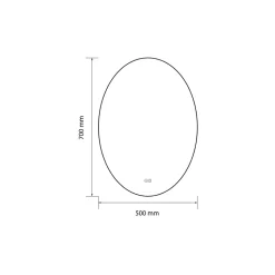Miroir de salle de bain LED 50x70cm ovale anti buée avec cadre en aluminium noir LuxuryBain