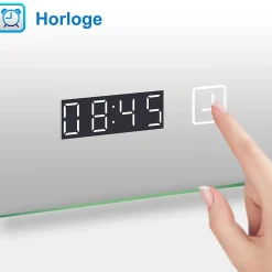 Miroir de salle de bain led bluetooth, 140x80cm Anti-buée, 3x Loupe, 3 couleurs de lumière, AICA SANITAIRE