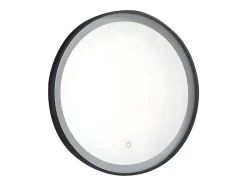 Miroir de salle de bain lumineux rond noir à Leds - D. 60 cm - NUMEA