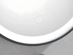 Miroir de salle de bain lumineux rond noir à Leds - D. 60 cm - NUMEA