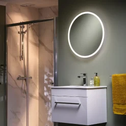Miroir de salle de bain lumineux LED sur batterie rechargeable Verve rond ⌀.60 cm Sensio