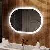 Miroir de salle de bain lumineux - ARTFORMA - Ovale - 100x70cm - LED Dual + interrupteur tactile + anti-buée