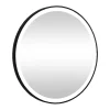 Miroir de salle de bain lumineux rond noir avec Leds - D. 80 cm - NUMEA