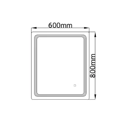 Miroir de salle de bain LED 60x80cm à luminosité variable rectangulaire LuxuryBain