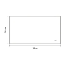 Miroir de salle de bain LED 110x60cm anti buée, luminosité variable avec cadre en aluminium noir LuxuryBain