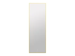 Miroir de salle de bain lumineux rectangulaire anti-buée avec bouton tactile - Contour doré - 50 x 150 cm - ORINELIA