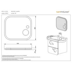 Miroir de salle de bain mural pour enfant SANINDUSA WCkids 43x38 sanitaires pour enfant couleur bleu livré avec kit de fixation