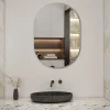 Miroir de salle de bain ovale sans cadre 60x80 cm, AICA SANITAIRE