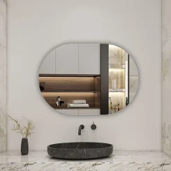Miroir de salle de bain ovale sans cadre 50x90 cm, AICA SANITAIRE
