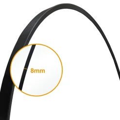 Miroir de salle de bain rond 50cm noir mat encadré, AICA SANITAIRE