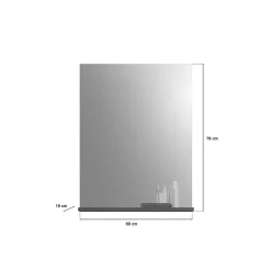 Miroir de salle de bain SCOTT Gris foncé 60x79x18 cm