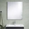Miroir De Salle De Bain Simple Avec Cadre En Abs Gris 70X60