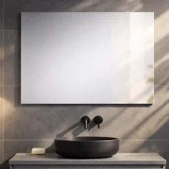 Miroir De Salle De Bain 90X70 Cm Réversible Avec Cadre De Support