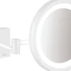 Miroir de salle de bains lumineux LED grossissant, blanc mat, Hansgrohe