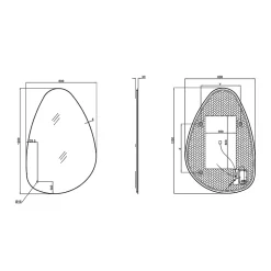 Miroir de salle de bains lumineux LED 80 x 120 cm, argenté, MPGlass Stone
