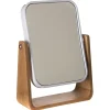 Miroir de salle de bains grossissant pivotant à poser blanc et bambou, 5Five