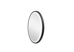 Miroir de salle de bains lumineux LED noir rond Ø 60 cm, MPGlass Naos